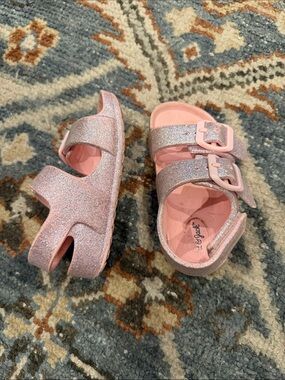 Cat & Jack Pink Glitter Buckle Sandals for Kids